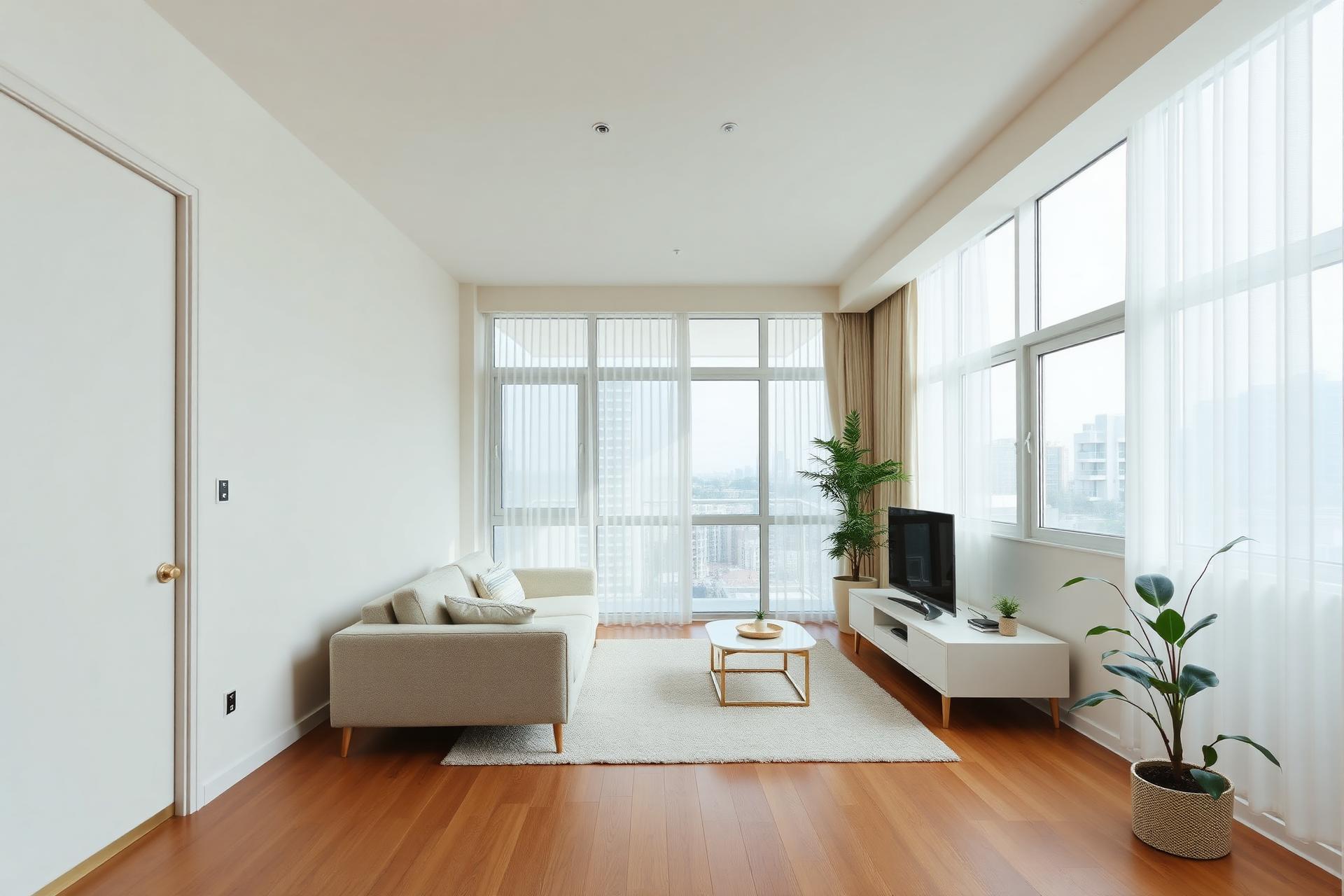 Freshly cleaned Singapore HDB living room after renovation